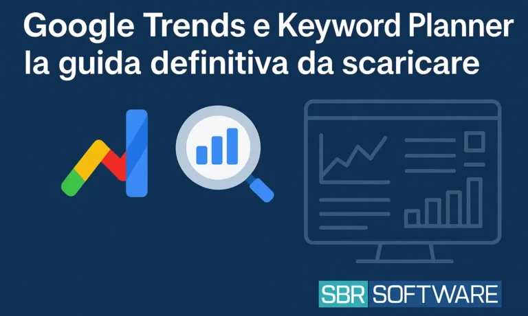 Analisi SEO con Google Trends e Keyword Planner su schermo digitale